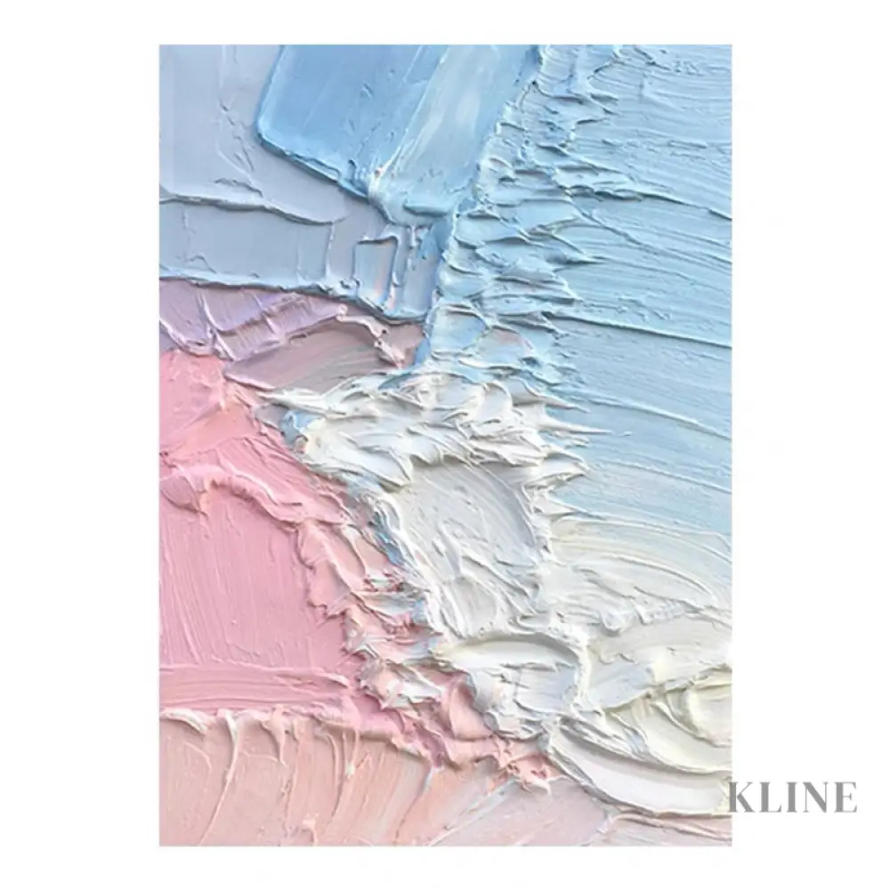 Pink and Blue Textured Painting - Image 5