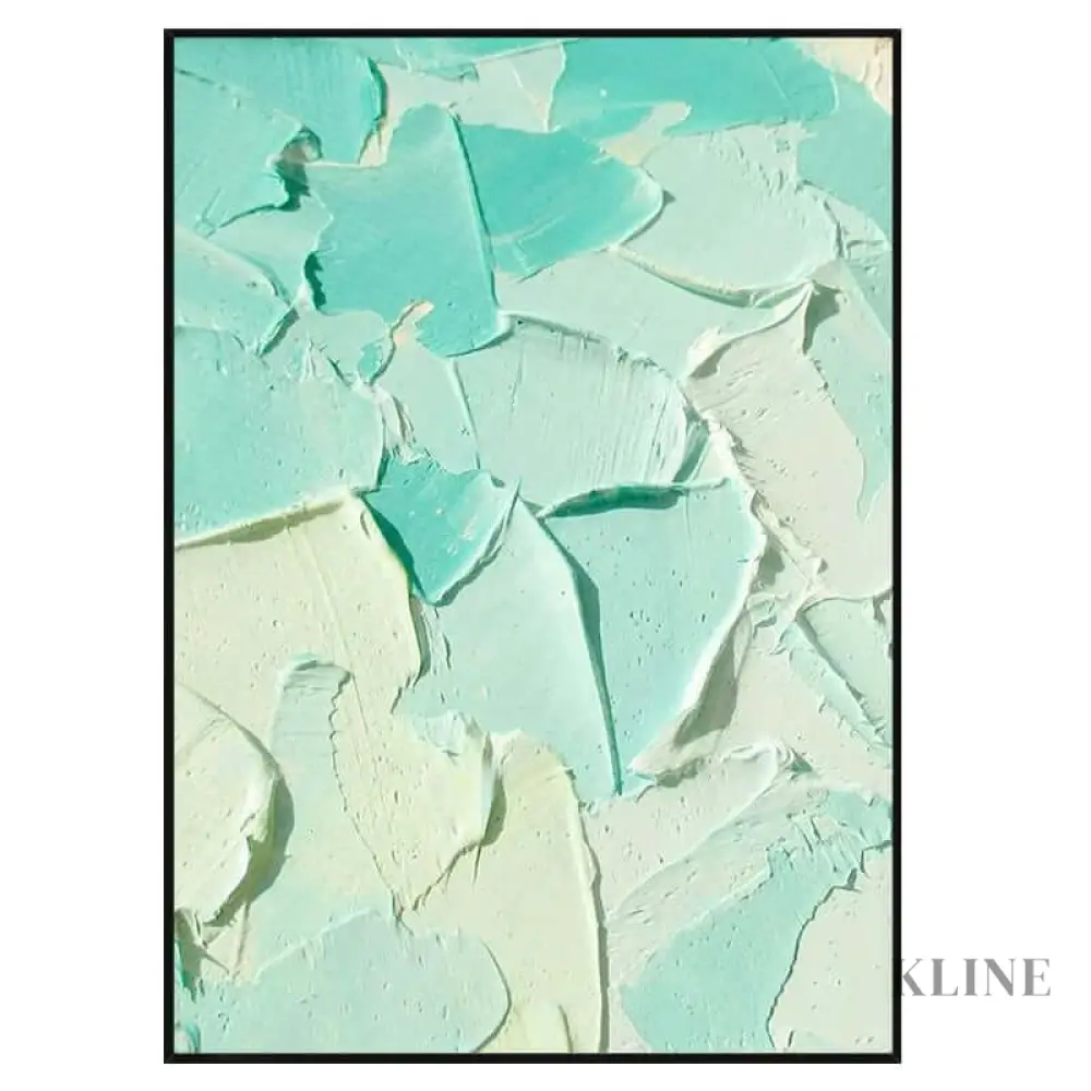 Turquoise Heavy Textured Painting - Image 5